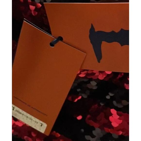 Trussardi Jeans sequins stripped Handbag red and black - Picture 6 of 6